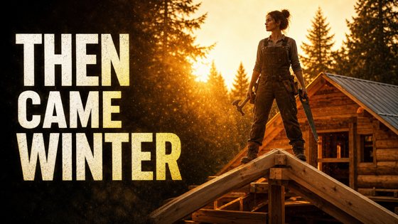 Thumbnail made with Omere Design for a build channel: a cabin built alone in 90 days