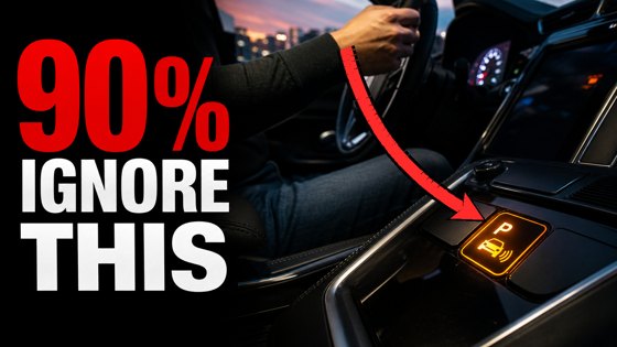 Thumbnail made with Omere Design for a car channel: a red arrow pointing at the dashboard button 90% of drivers ignore