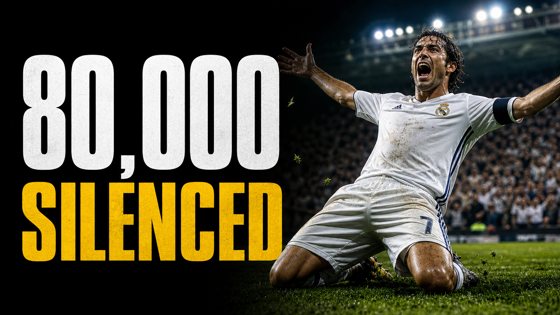 Thumbnail made with Omere Design for a sports channel: the goal that silenced 80,000 fans