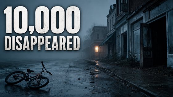 Thumbnail made with Omere Design for a mystery channel: a town where 10,000 disappeared